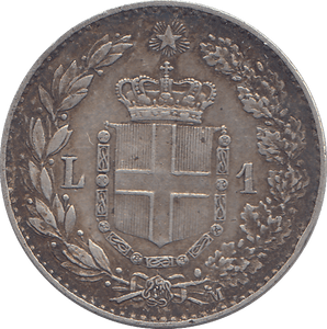 1887 SILVER LIRA ITALY - SILVER WORLD COINS - Cambridgeshire Coins