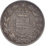 1887 SILVER LIRA ITALY - SILVER WORLD COINS - Cambridgeshire Coins