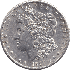1887 SILVER MORGAN DOLLAR USA - SILVER WORLD COINS - Cambridgeshire Coins
