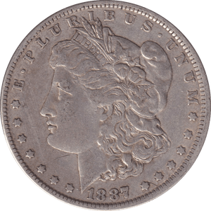 1887 SILVER ONE MORGAN DOLLAR USA - SILVER WORLD COINS - Cambridgeshire Coins