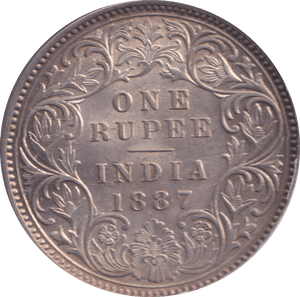 1887 SILVER ONE RUPEE INDIA - SILVER WORLD COINS - Cambridgeshire Coins