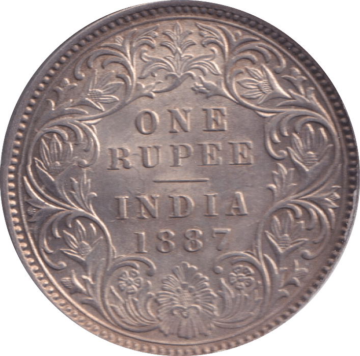 1887 SILVER ONE RUPEE INDIA - SILVER WORLD COINS - Cambridgeshire Coins