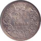 1887 SILVER ONE RUPEE INDIA - SILVER WORLD COINS - Cambridgeshire Coins