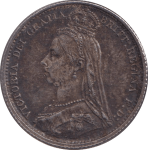 1887 SILVER SIXPENCE ( EF ) - SIXPENCE - Cambridgeshire Coins