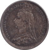 1887 SILVER SIXPENCE ( EF ) - SIXPENCE - Cambridgeshire Coins