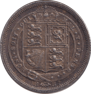 1887 SILVER SIXPENCE ( EF ) - SIXPENCE - Cambridgeshire Coins