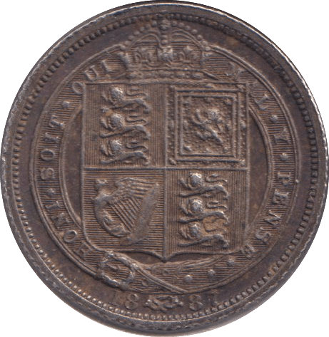 1887 SILVER SIXPENCE ( EF ) - SIXPENCE - Cambridgeshire Coins