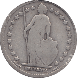 1887 SILVER SWITZERLAND ONE FRANC - SILVER WORLD COINS - Cambridgeshire Coins