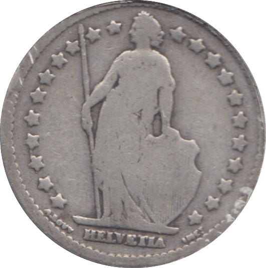 1887 SILVER SWITZERLAND ONE FRANC - SILVER WORLD COINS - Cambridgeshire Coins