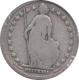 1887 SILVER SWITZERLAND ONE FRANC - SILVER WORLD COINS - Cambridgeshire Coins