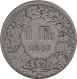 1887 SILVER SWITZERLAND ONE FRANC - SILVER WORLD COINS - Cambridgeshire Coins