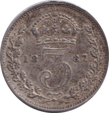 1887 SILVER THREEPENCE ( EF ) - THREEPENCE - Cambridgeshire Coins