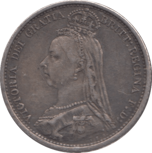 1887 SIX PENCE ( VF ) - SIXPENCE - Cambridgeshire Coins