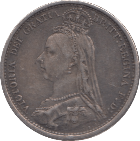 1887 SIX PENCE ( VF ) - SIXPENCE - Cambridgeshire Coins