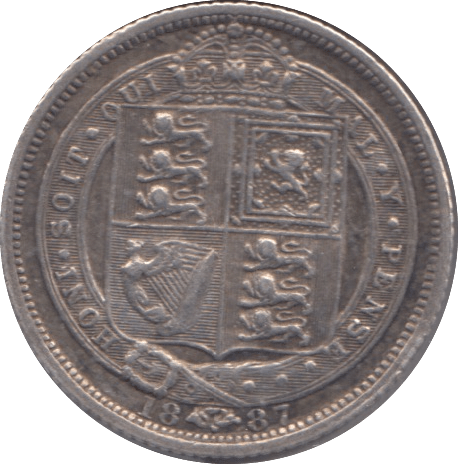 1887 SIX PENCE ( VF ) - SIXPENCE - Cambridgeshire Coins