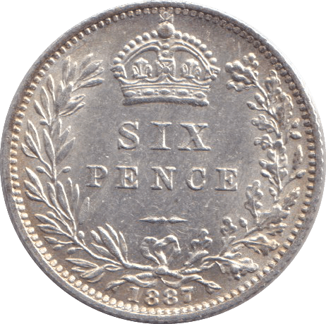 1887 SIXPENCE ( AUNC ) - SIXPENCE - Cambridgeshire Coins