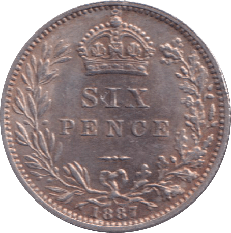 1887 SIXPENCE ( AUNC ) - SIXPENCE - Cambridgeshire Coins