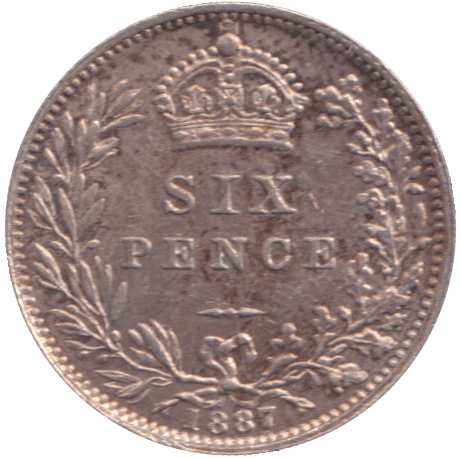 1887 SIXPENCE ( AUNC ) - SIXPENCE - Cambridgeshire Coins