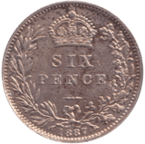 1887 SIXPENCE ( AUNC ) - SIXPENCE - Cambridgeshire Coins