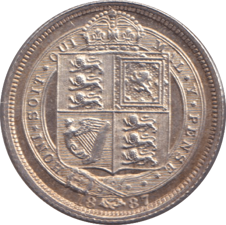 1887 SIXPENCE ( AUNC ) - SIXPENCE - Cambridgeshire Coins