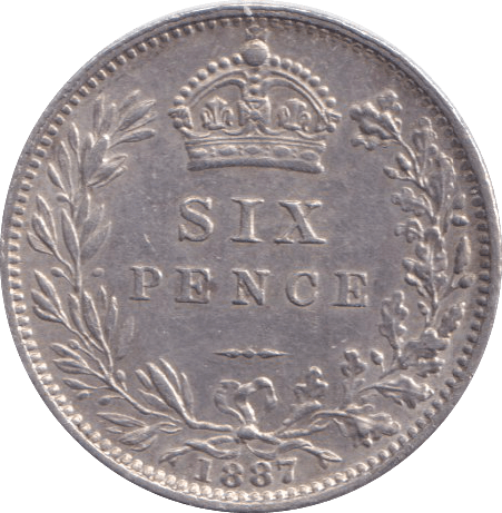 1887 SIXPENCE ( AUNC ) - SIXPENCE - Cambridgeshire Coins