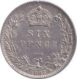 1887 SIXPENCE ( AUNC ) - SIXPENCE - Cambridgeshire Coins