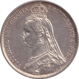 1887 SIXPENCE ( AUNC ) - SIXPENCE - Cambridgeshire Coins