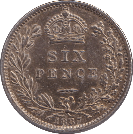 1887 SIXPENCE ( AUNC ) - SIXPENCE - Cambridgeshire Coins