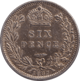 1887 SIXPENCE ( AUNC ) - SIXPENCE - Cambridgeshire Coins