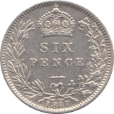 1887 SIXPENCE ( AUNC ) - SIXPENCE - Cambridgeshire Coins