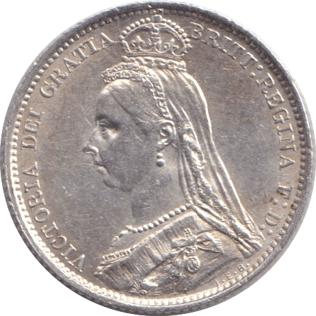 1887 SIXPENCE ( AUNC ) - SIXPENCE - Cambridgeshire Coins