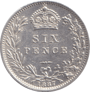 1887 SIXPENCE ( AUNC ) - SIXPENCE - Cambridgeshire Coins