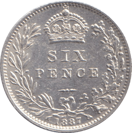 1887 SIXPENCE ( AUNC ) - SIXPENCE - Cambridgeshire Coins