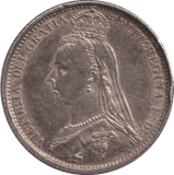 1887 SIXPENCE ( AUNC ) - SIXPENCE - Cambridgeshire Coins