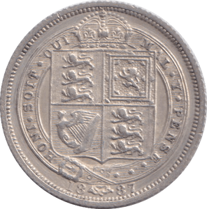 1887 SIXPENCE ( EF ) - SIXPENCE - Cambridgeshire Coins