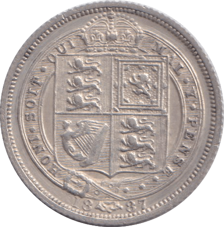 1887 SIXPENCE ( EF ) - SIXPENCE - Cambridgeshire Coins
