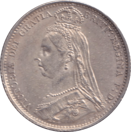 1887 SIXPENCE ( EF ) - SIXPENCE - Cambridgeshire Coins