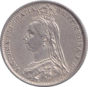 1887 SIXPENCE ( EF ) - SIXPENCE - Cambridgeshire Coins