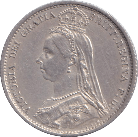 1887 SIXPENCE ( EF ) - SIXPENCE - Cambridgeshire Coins