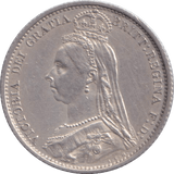1887 SIXPENCE ( EF ) - SIXPENCE - Cambridgeshire Coins