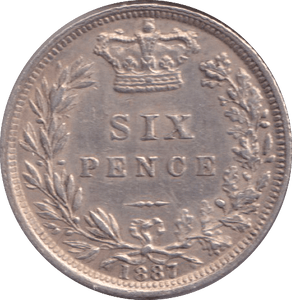 1887 SIXPENCE ( EF ) - SIXPENCE - Cambridgeshire Coins