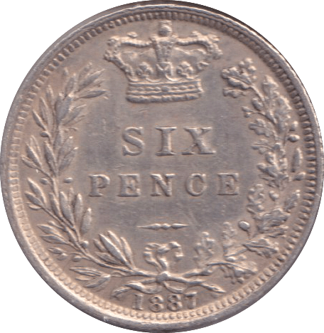 1887 SIXPENCE ( EF ) - SIXPENCE - Cambridgeshire Coins