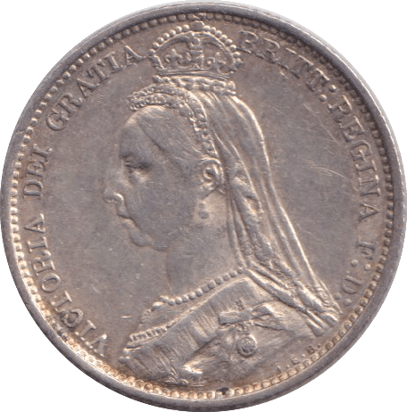 1887 SIXPENCE ( EF ) - SIXPENCE - Cambridgeshire Coins