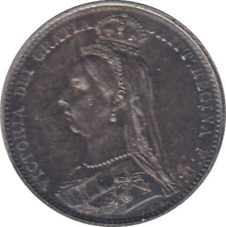 1887 SIXPENCE ( EF ) - SIXPENCE - Cambridgeshire Coins