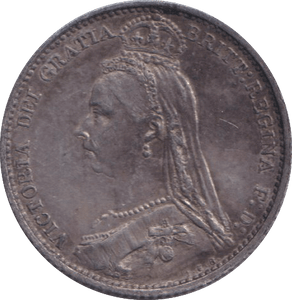 1887 SIXPENCE ( EF ) - SIXPENCE - Cambridgeshire Coins