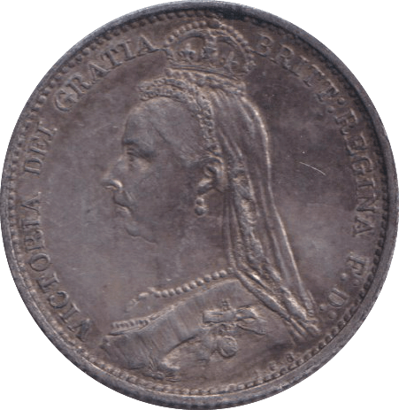 1887 SIXPENCE ( EF ) - SIXPENCE - Cambridgeshire Coins
