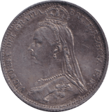1887 SIXPENCE ( EF ) - SIXPENCE - Cambridgeshire Coins