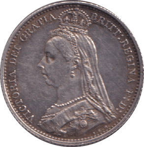 1887 SIXPENCE ( EF ) - SIXPENCE - Cambridgeshire Coins