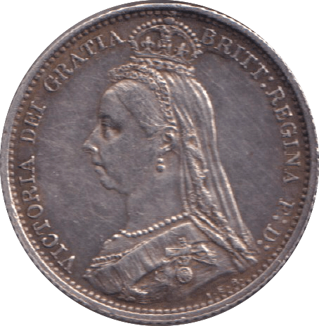 1887 SIXPENCE ( EF ) - SIXPENCE - Cambridgeshire Coins