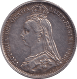 1887 SIXPENCE ( EF ) - SIXPENCE - Cambridgeshire Coins